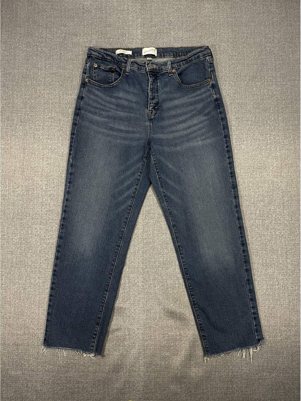 Universal Thread Mid Rise 80s Slim Jeans Womens 16/5 Raw Hem Cropped Stretch